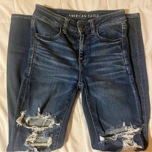 american eagle jeans ripped skinny size 4 regular 🦋